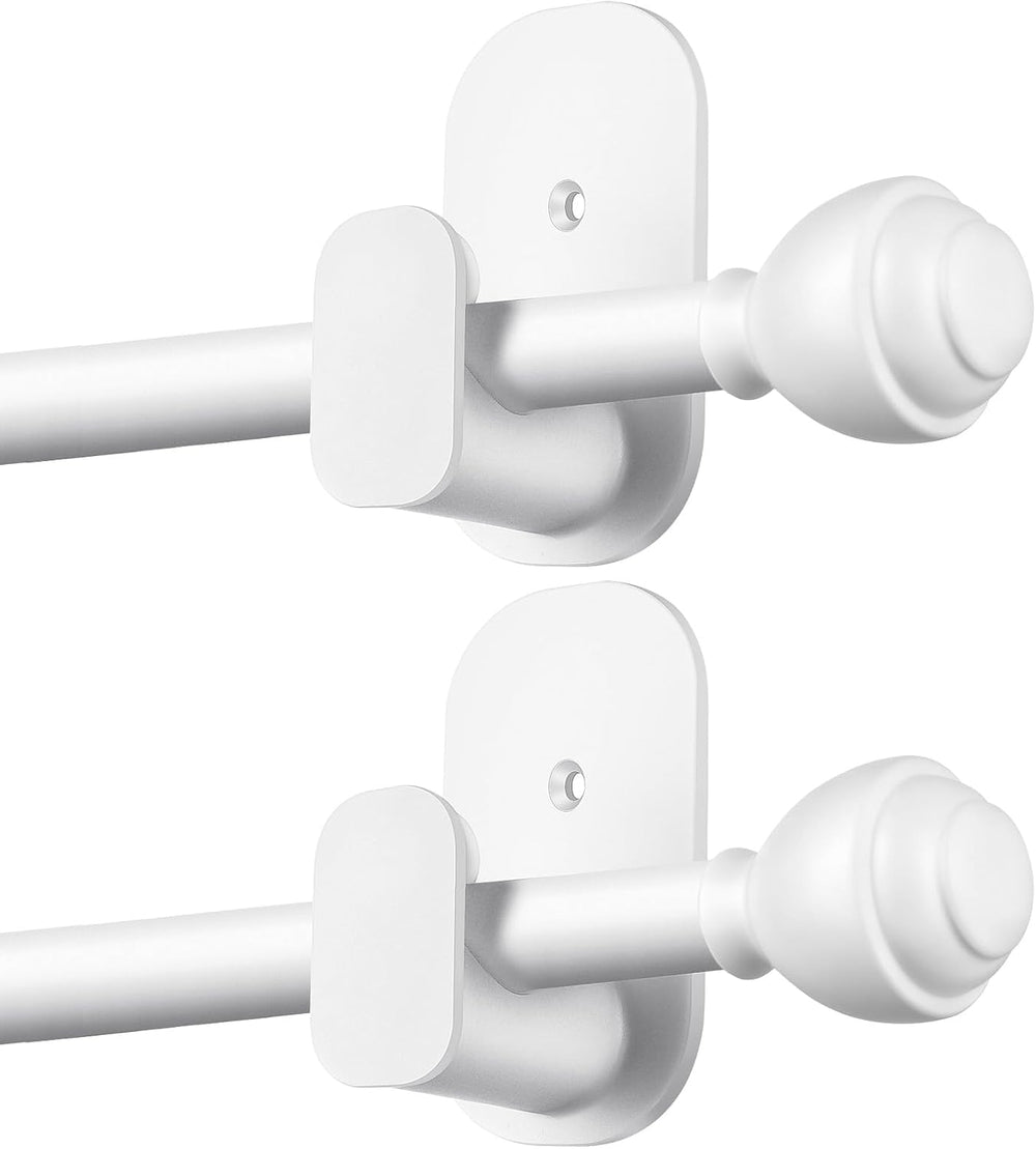 KAMANINA Curtain Rods No Drilling for Windows 32 to 86 Inches White