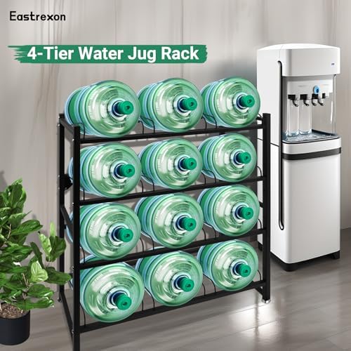 12-Tray 5 Gallon Water Jug Holder，4-Tier Water Jug Rack