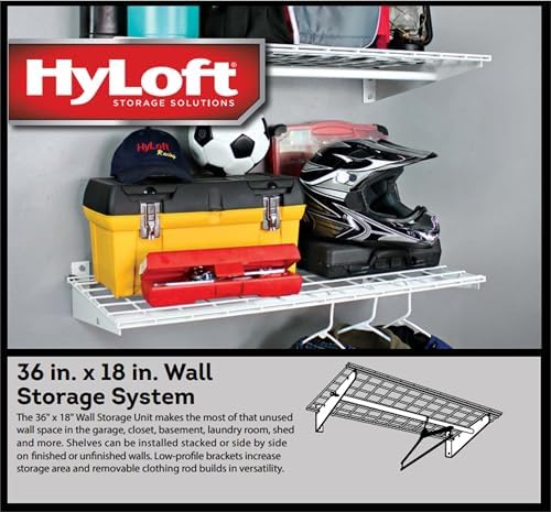 HyLoft 2-Pack Heavy Duty Steel Wall Garage Shelving, 36 in. x 18 in. Adjustab...