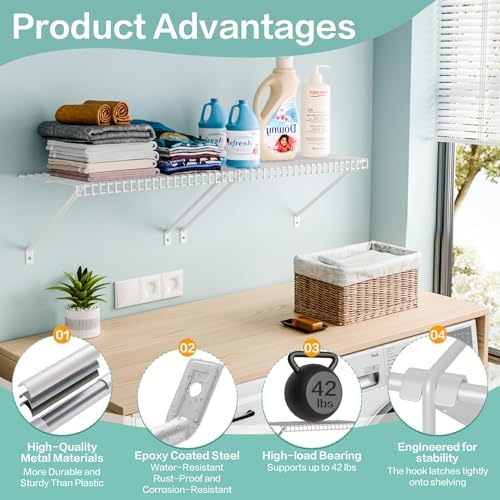 12 Pcs Support Brackets for Wire Shelving 12in Wire Shelf Support Bracket,Rei...