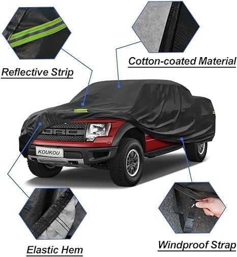 KouKou Truck Cover Waterproof All Weather, 7 Layers Heavy Duty Pickup Truck