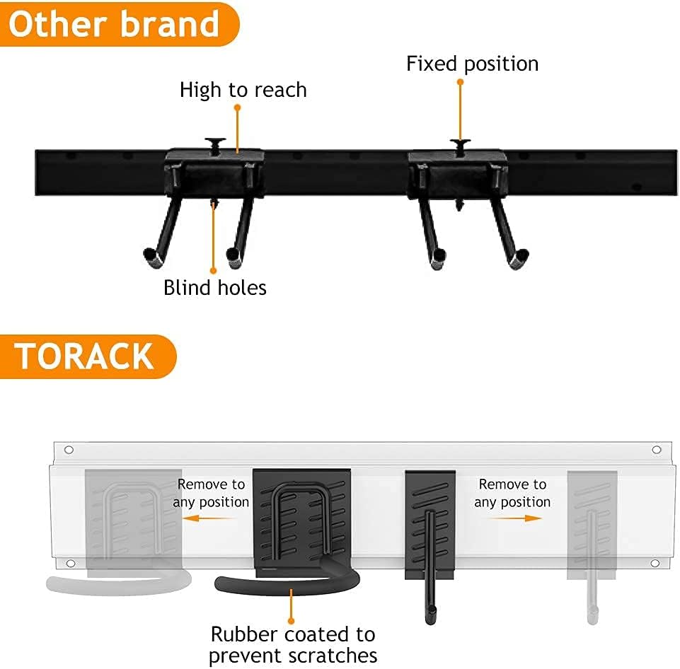 TORACK Bike Storage Rack, 6 Bikes Bike Racks & 5 Helmets Hooks for Garage