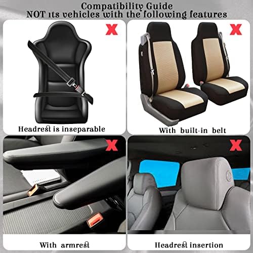 Woanger 47 Car Seat Cover Full Set Car Accessories for Women, Pink Black