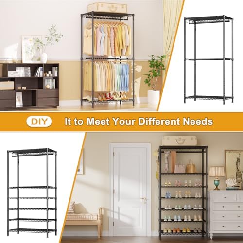 Ulif E13C Pro Heavy Duty Closet Organizer System，Freestanding Clothing Racks ...