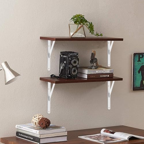12 Pack L10 x H 8" White Heavy Duty Shelf Brackets with Screws Metal She...