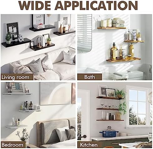 6 Pack Heavy Duty Metal Shelf Brackets 10 inch Long,Black