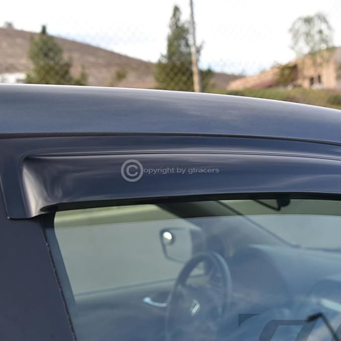 4Pcs Dark Smoke Tint Front Rear Window Deflector Sun/Rain/Wind Guards Shade
