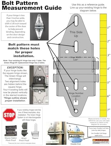 Garage Door Hinge - Energy Saving, 5 Panel Doors, 12' Wide & Over, MF...