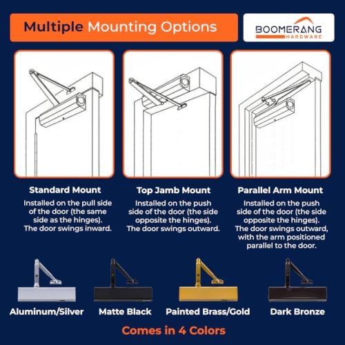 Boomerang D8016 Heavy-Duty Designer Auto Commercial Door Closer