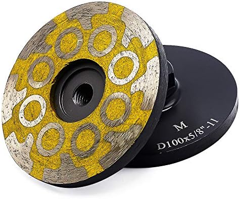 YIJING 4" Diamond Cup Wheel Resin Diamond Grinding Wheel Medium Grit wit...