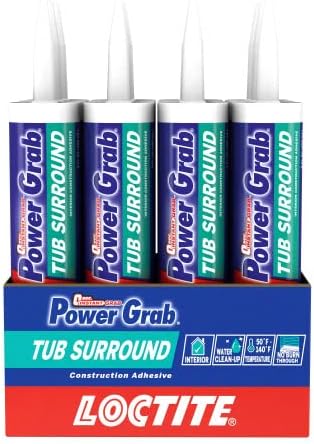 Loctite Power Grab Tub Surround Construction Adhesive, 9 fl oz, Cartridge (12...