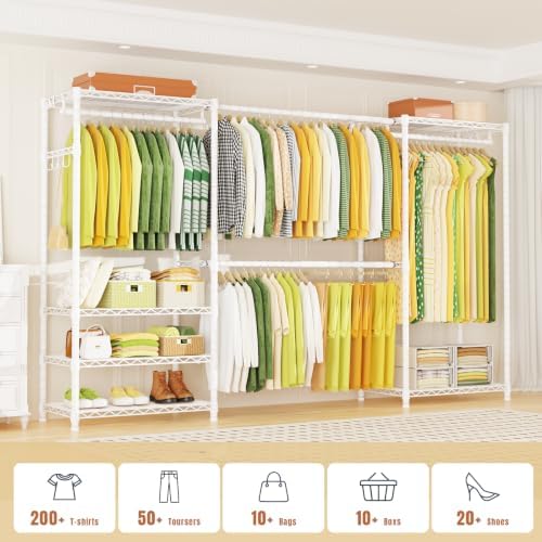 Ulif E1 Heavy Duty Closet Garment Rack, Adjustable Metal Clothing Storage