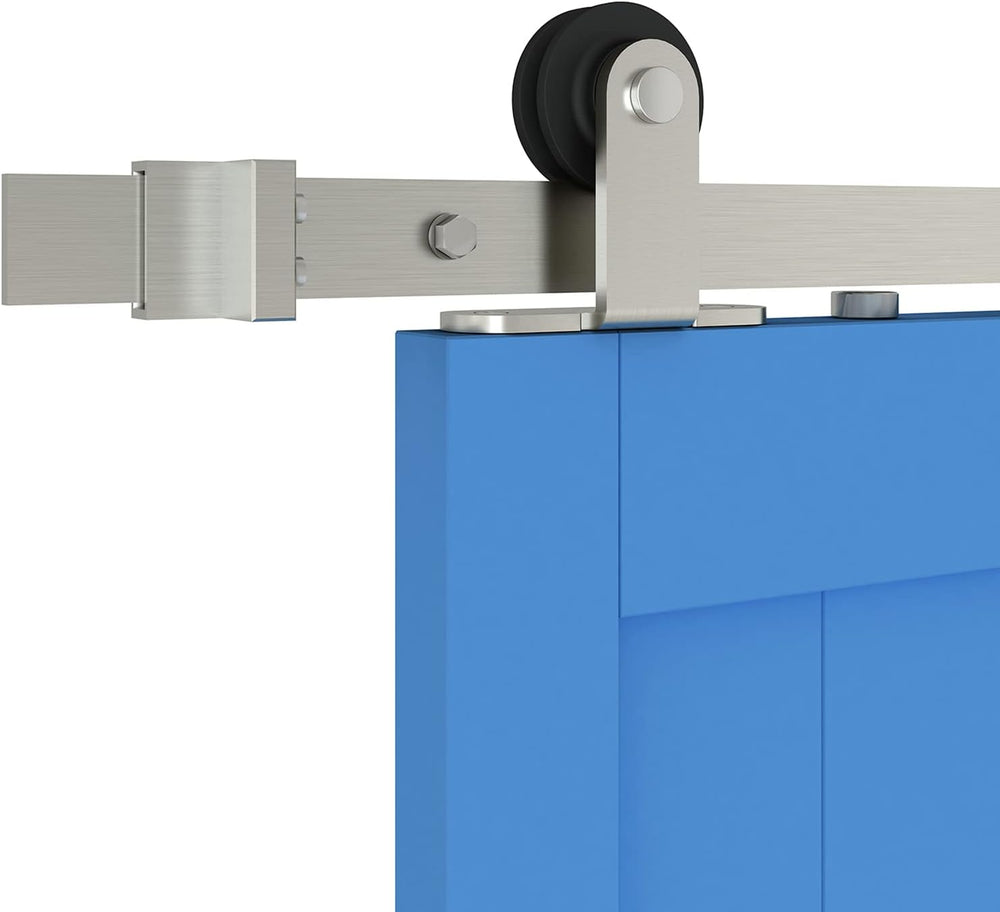 JUBEST 6.6FT Brushed Nickel Sliding Barn Door Hardware Track Kit