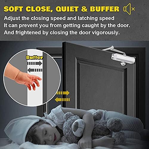 Marie Hold Open Door Closer Applies Regular,Top Jamb Mounting,Adjustable Auto...