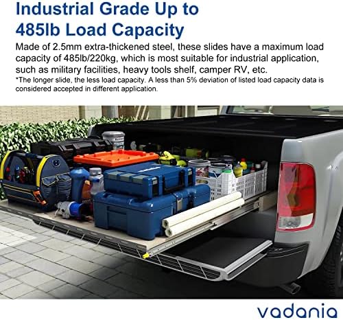 VADANIA 60" Industrial Grade Heavy Duty Drawer Slide with Lock #D76