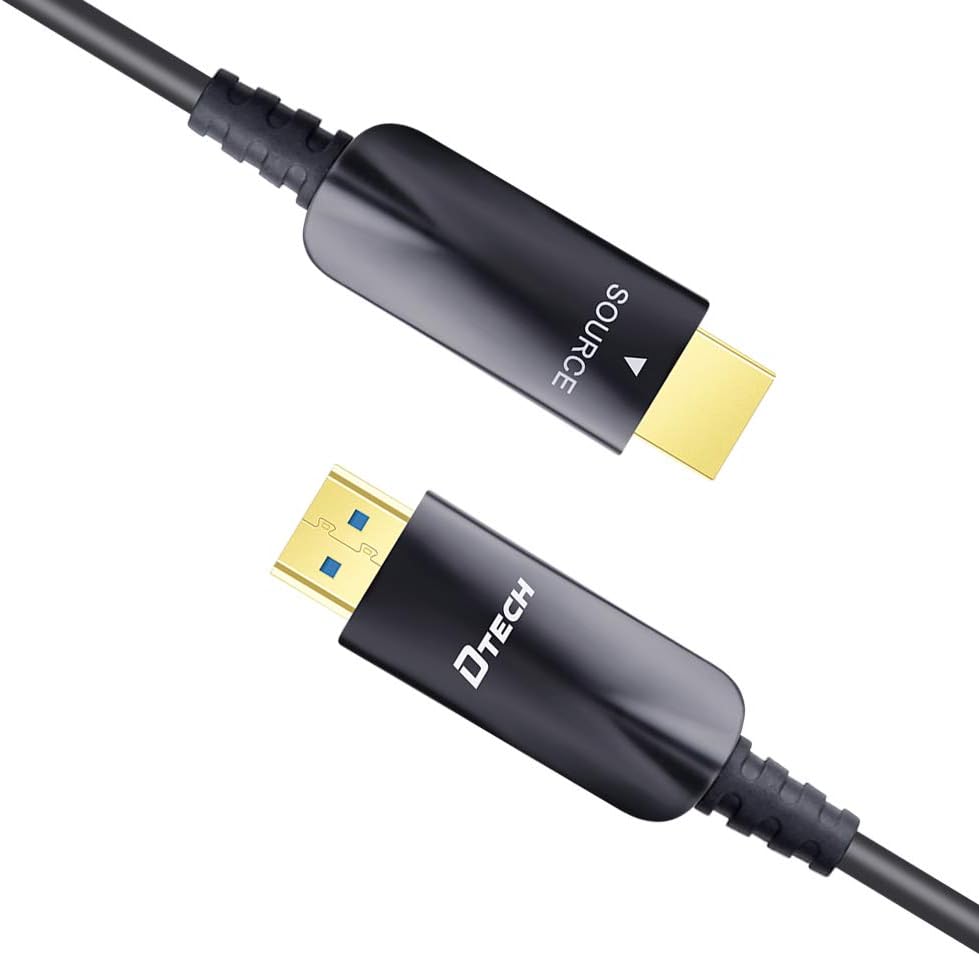 DTECH 25ft Fiber Optic HDMI Cable 4K 60Hz 1080p HD Video 3D ARC HDCP CEC High...