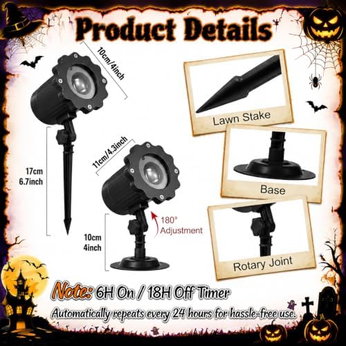 Halloween Projector Light Outdoor 2026 Upgraded Clearer Pattern