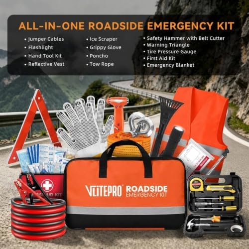 Roadside Emergency Car Kit for New Drivers, Families & Travel