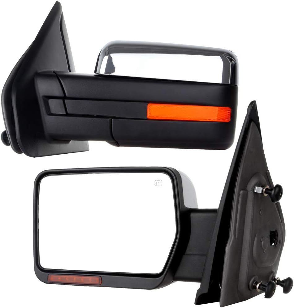 A Pair Heated Towing Mirrors Fits 2004-2014 for Ford for F150 Pickup, Power A...