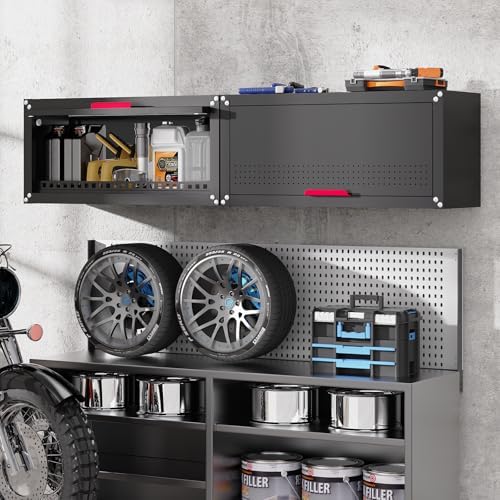 Eltean 31.5" Metal Wall Cabinet,Garage Wall Cabinet with Up-Flip Door,Wa...