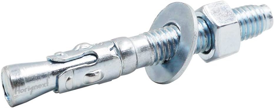 3/8 Concrete Anchors, 3/8 Wedge Anchors Bolts, 3" L, 100 Pcs