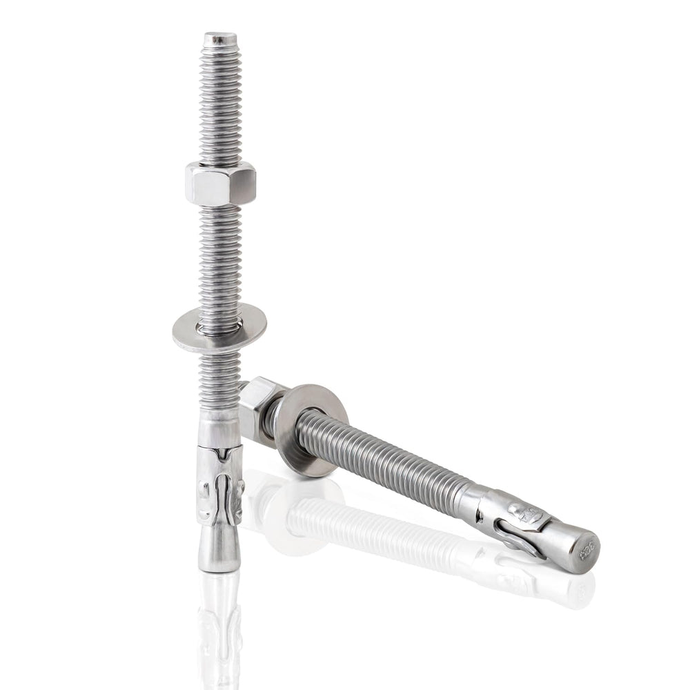 LIONMAX Stainless Steel Concrete Anchors, 3/8" x 5" Wedge Anchors, ...