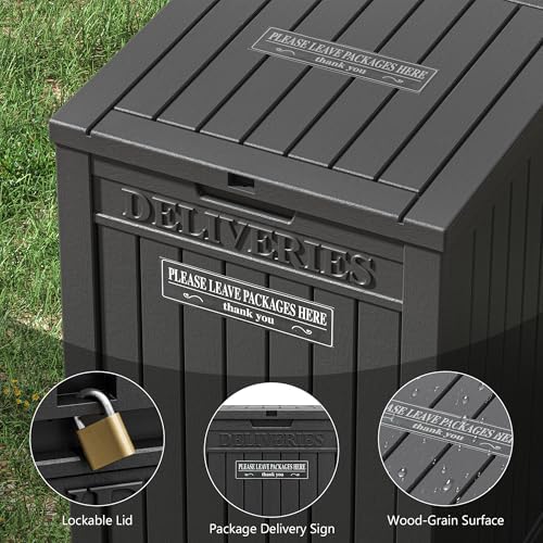 LHBGO Package Delivery Box for Outside, 48 Gallon Storage with Lockable Secur...