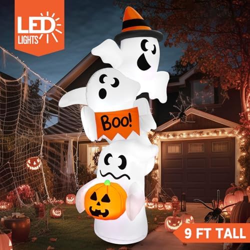 JOYIN Halloween Inflatable Ghost Outdoor Decorations, Giant Overlap Ghost Inf...