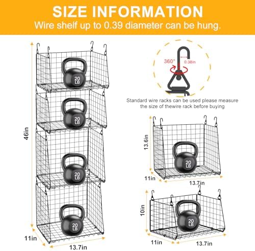 Lyuwanxian 4-Tier Hanging Closet Organizer with 360°Rotating Hooks – Foldable...