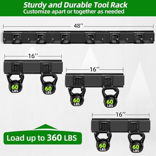 PIYILO Garage Wall Organizer, 48 inches Adjustable Garden Tool Organizer