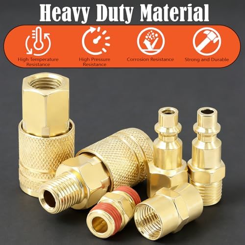 48Pcs 1/4"NPT Air Coupler & Plug Kit,Male Female Quick Connect Air F...