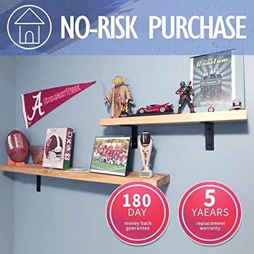 CLT Black Shelf Bracket, 12” X 5” Quarter Inch (1/4") Thick- Max Load: 4...