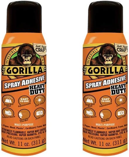 Gorilla Heavy Duty Spray Adhesive, Multipurpose and Repositionable, 11 Ounce,...