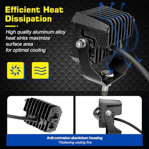 2pcs 2.8 Inch Cube LED Spotlight, Dual Color 4 Mode White/Amber Off Road Driv...