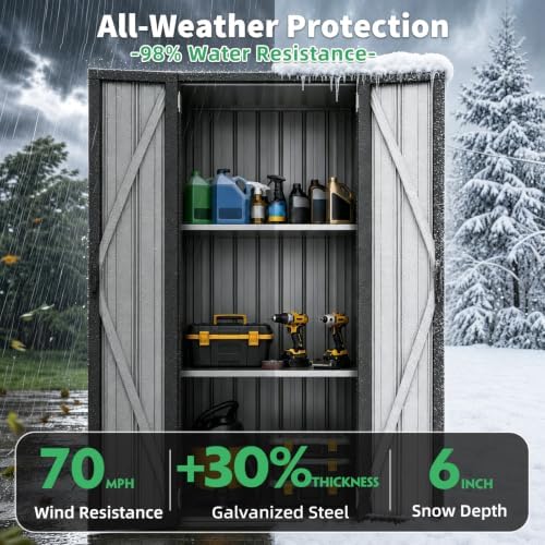 AECOJOY Outdoor Storage Cabinet Waterproof, 70" Vertical Tall with Base