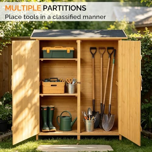 VINGLI Upgraded Outdoor Wooden Storage Shed, Extra Large Garden Shed Outside ...