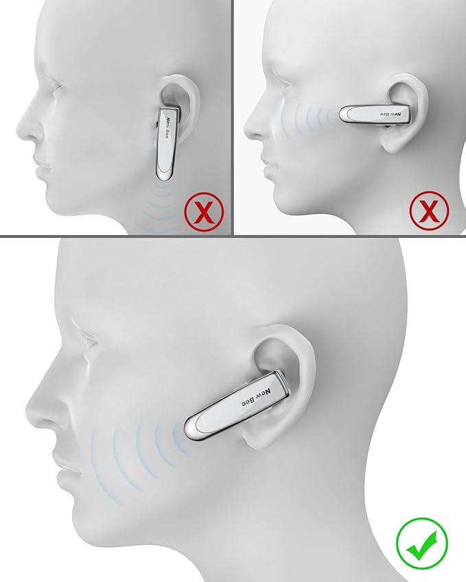 New bee Bluetooth Earpiece V5.0 Wireless Handsfree Headset 24 Hrs Driving 60 ...