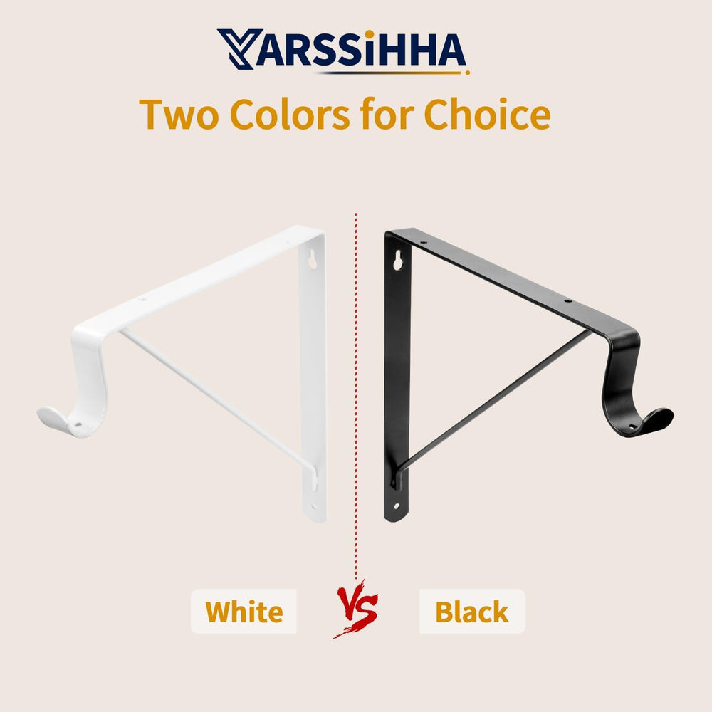 Yarssihha 6 Pack Closet Rod Bracket, 12 x 10.4 Inch Wall Mounted Closet Shelf...