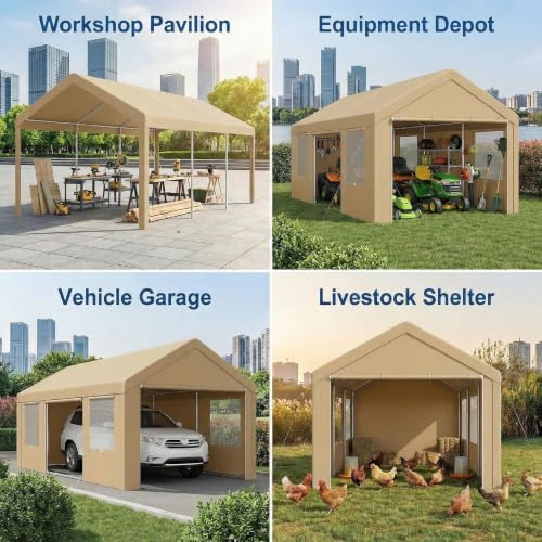 Tooluck 12x20 FT Heavy Duty Carport with Galvanized Frame