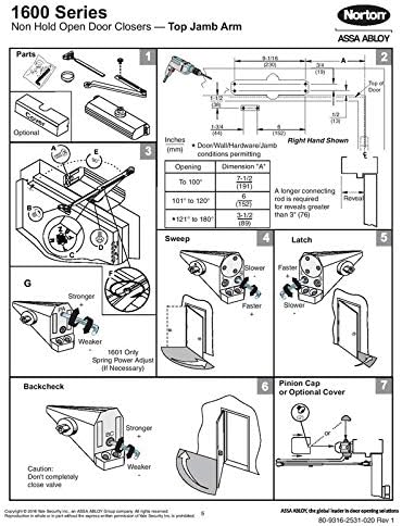 Norton 1604BC Series Door Closer, Tri-Style® (Regular, top jamb, or Parallel ...