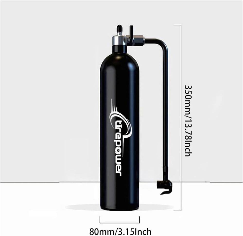High-Pressure Tubeless Bike Tire Inflator Air Tank - 200 PSI Aluminum Alloy B...