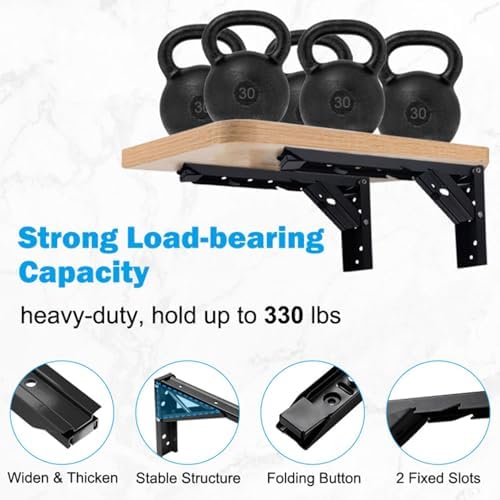 RedCall 24inch Floating Shelf Bracket,Garage Heavy Duty Folding Shelf Bracket...