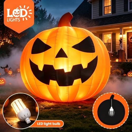 20FT Giant Inflatable Pumpkin Lighted Outdoor Halloween Decor