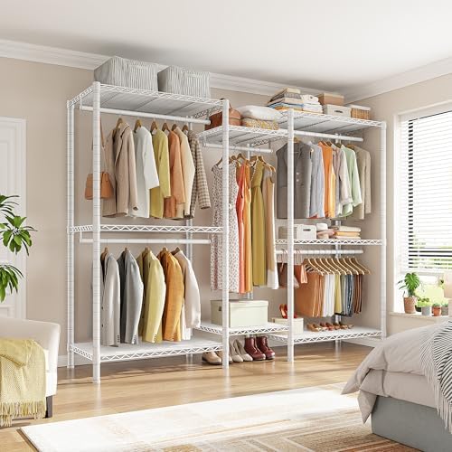 Raybee Clothes Rack, L Shaped Portable Closets for Hanging Clothes, 900LBS
