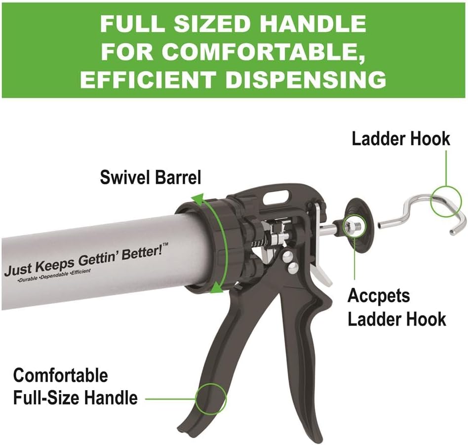 Albion Engineering Company B26S20 B-Line Manual Sausage Caulking Gun, 20 oz, ...