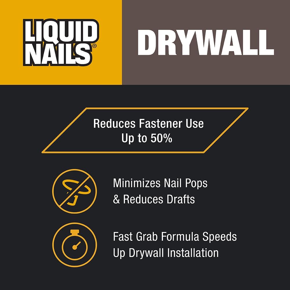 Liquid Nails Drywall 28 oz. Off-White Interior Construction Adhesive Low VOC,...
