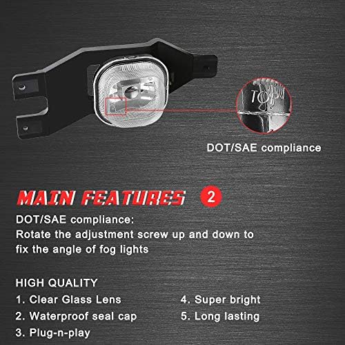 Driving Fog Lights Lamps Replacement for 1999-2004 Ford F250 350 450 550(Supe...
