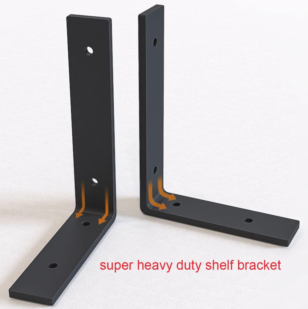 Heavy Duty Shelf Brackets 10 inch Rustic L Black Shelf Brackets 10 x 6 inches...