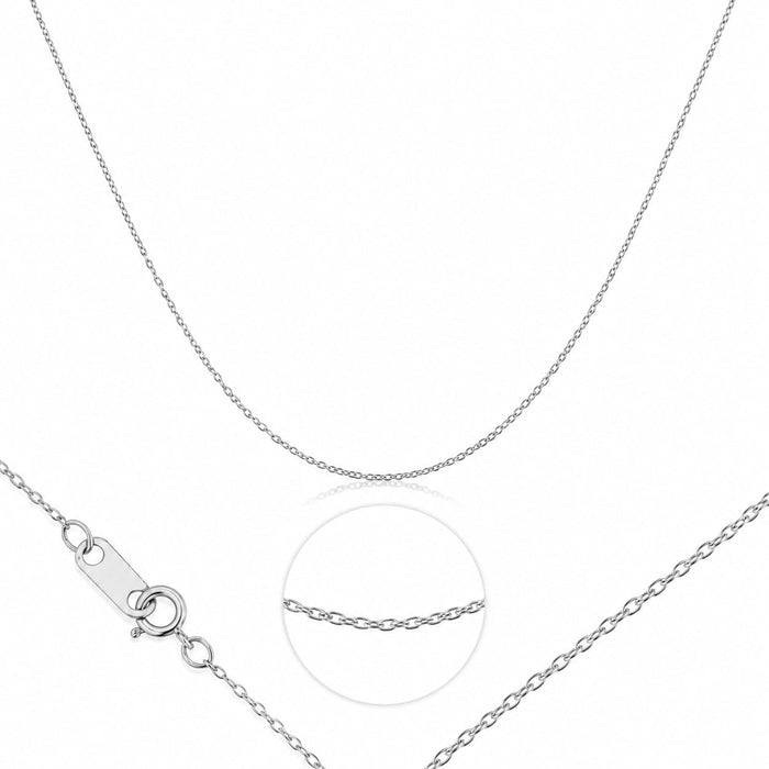 Solid 10K White, Rose or Yellow Gold 1/2 mm Slim and Dainty Rope Chain Necklace, Unisex Chain - Choice of Size and Color