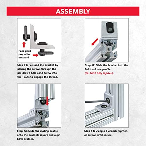 8020, 4302, 15 Series Aluminum 2 Hole Inside Corner Bracket 90 Degree Angle B...